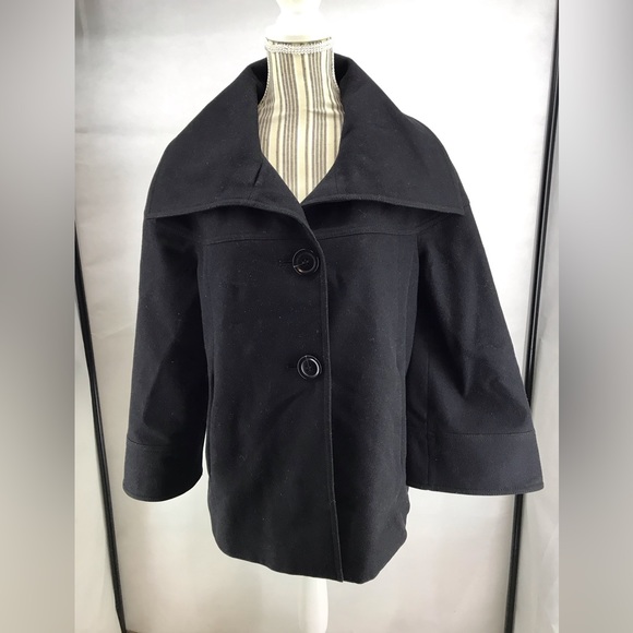 Pendleton Women's Virgin Wool Cape Medium Made in USA Navy Blue AAA - Picture 2 of 7